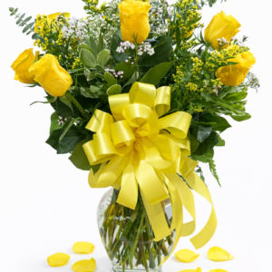 #6 One Dozen Yellow Roses in a Vase