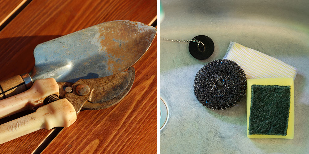 Dees Nursery-Long Island-How to Maintain Your Garden Tools-steel wool clean rust