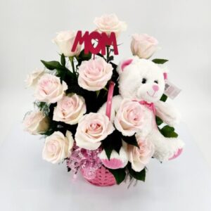 Pink I Love You Beary Much Mother's Day flowers
