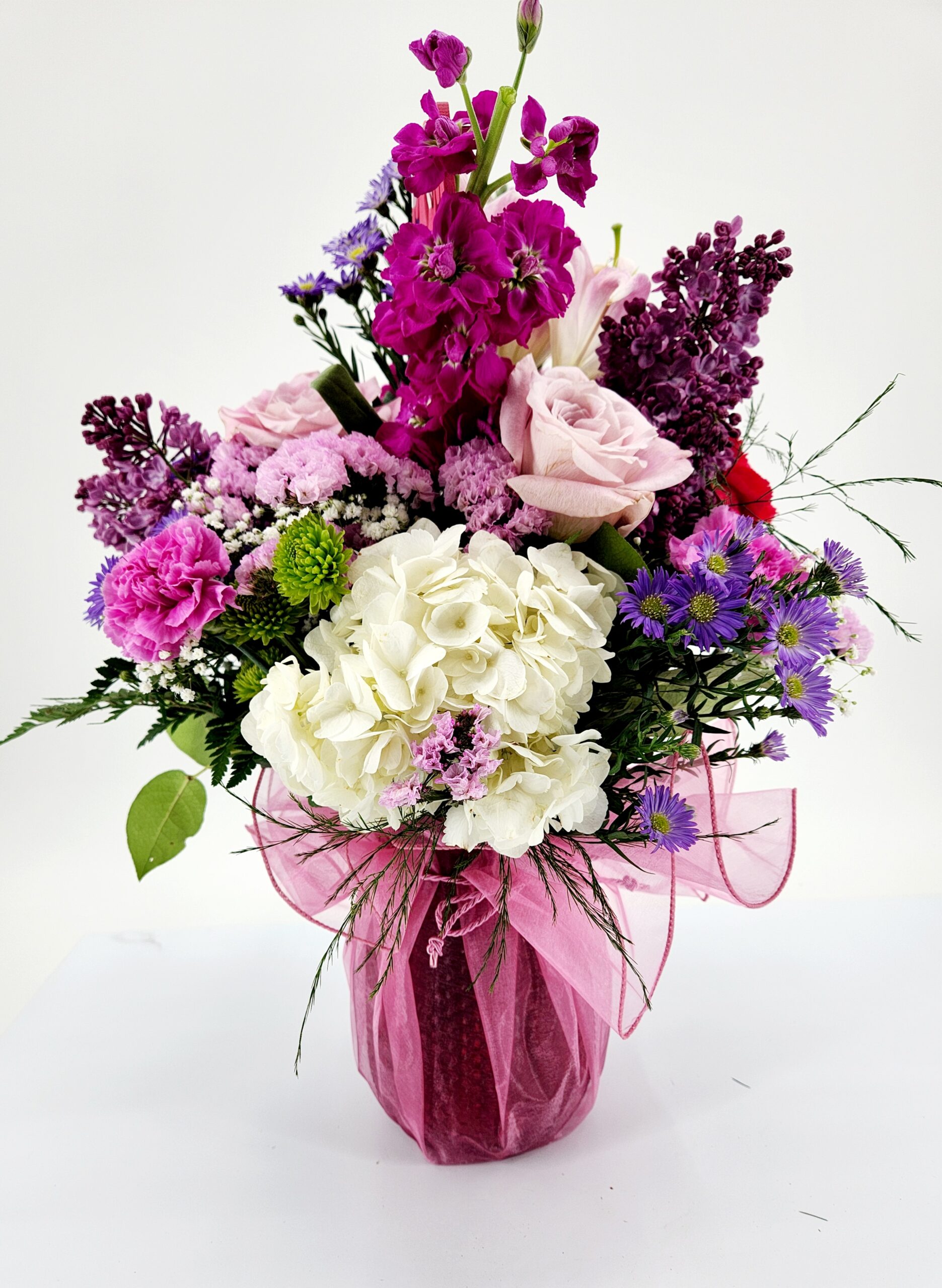 Pink Organza 5 Mother's Day Pink Organza Flowers