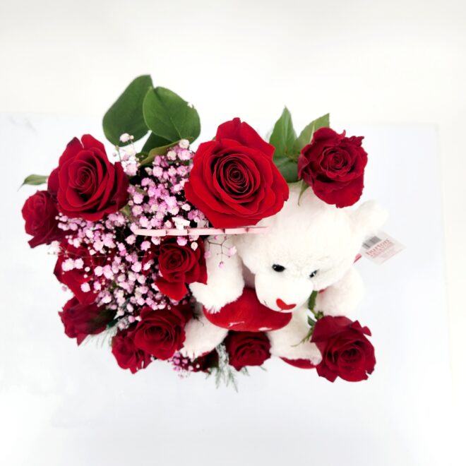 Red I Love You Beary Much Mother's Day flowers